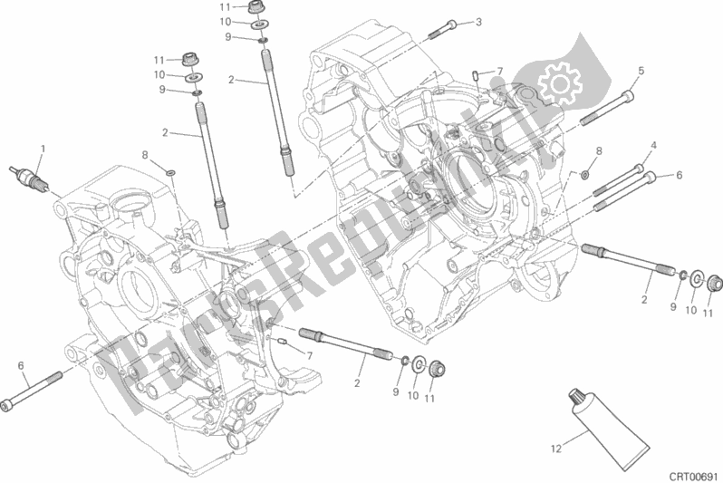 Alle onderdelen voor de 10a - Paar Halve Carters van de Ducati Multistrada 1200 ABS USA 2017